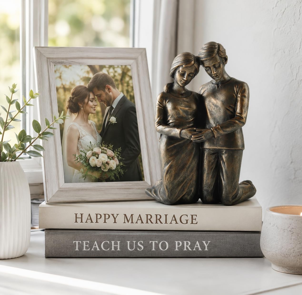 Scultura statua in ginocchio per marito e moglie, coppia in preghiera, regalo per marito, moglie, idee regalo per coppie, idee regalo per coppie sposate, regali per anima gemella,