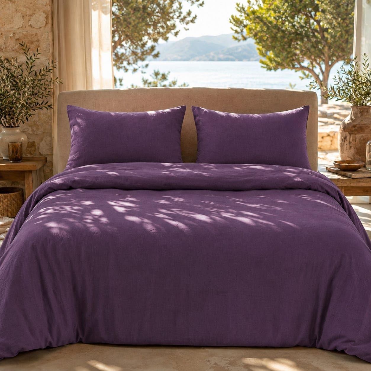 BOSALONI HOME Essential Collection komplet pościeli dwuosobowej 220 x 230 cm, prześcieradło z gumką 160 x 200 + 35 cm i 2 poszewki na poduszki 50 x 80 cm, elegancki zestaw pościeli z miękkiej