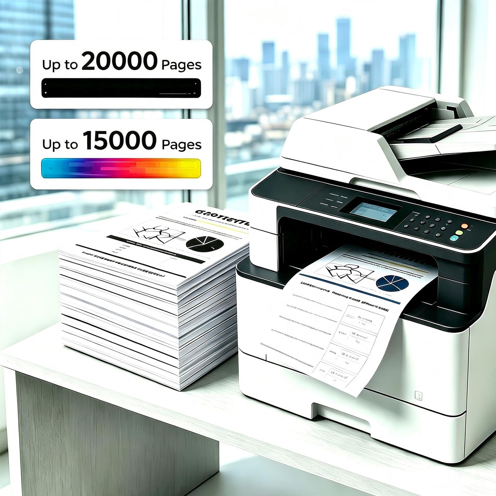 Compatibile con stampante V2275 3373 3375 4475 5575 6675 7775, cartuccia di toner V5575, numero di pagine di stampa ultra-alto con chip, stampa in ufficio facile, chiara e liscia