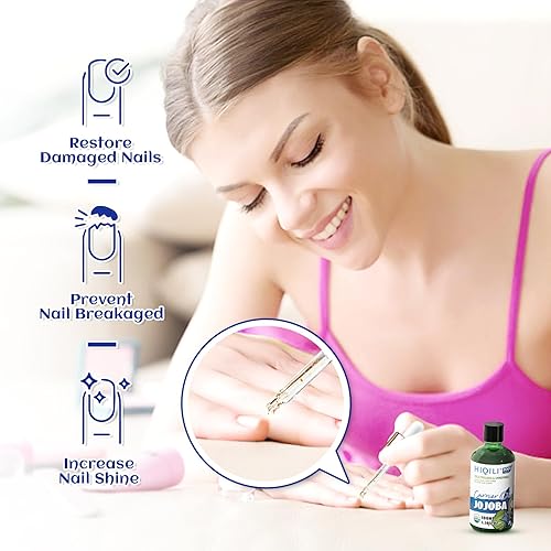 Miniatura 4 de HIQILI Aceite de jojoba orgánico de 3.4 fl oz para la piel, crecimiento del cabello, 100% puro prensado en frío sin refinar, botella con rodillo