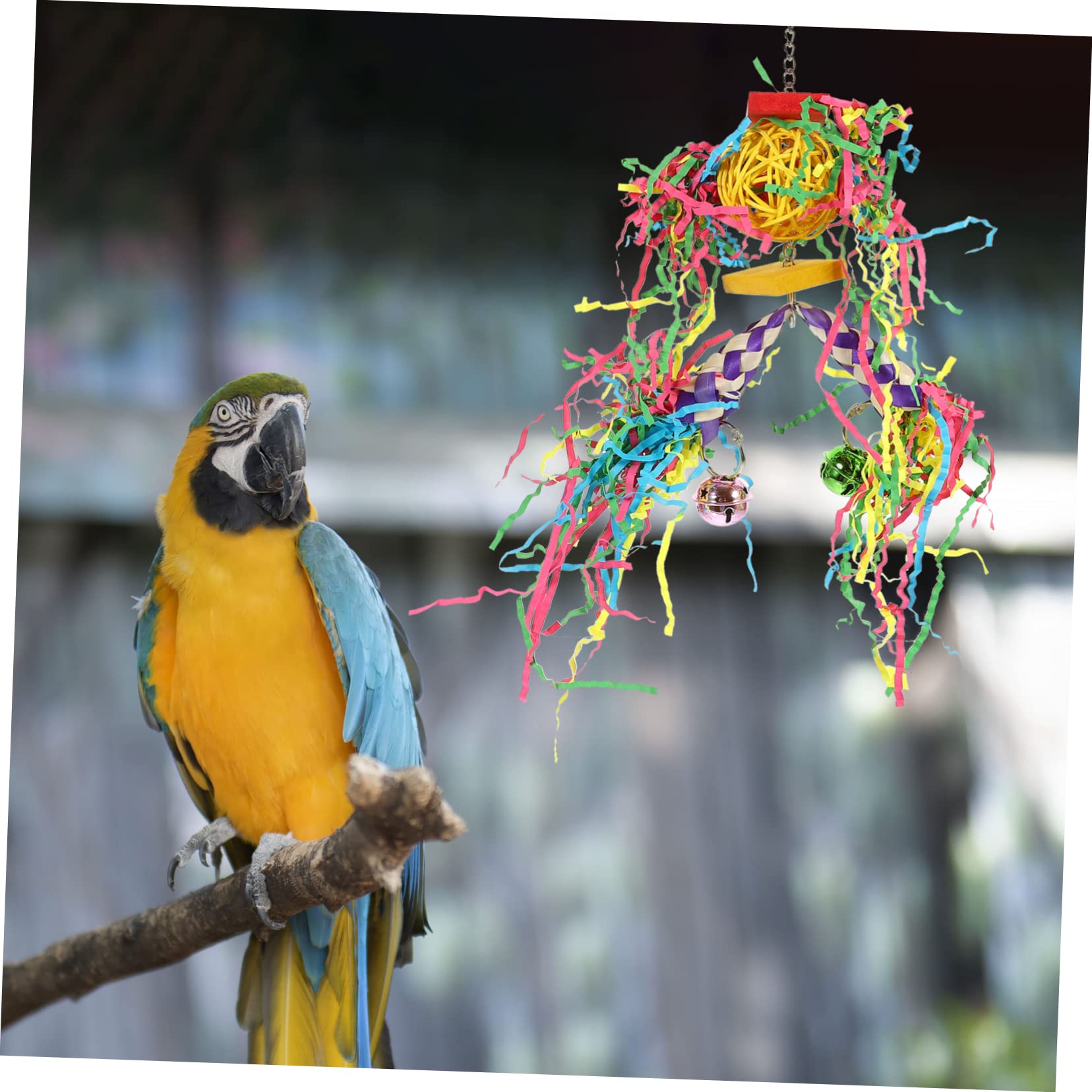 POPETPOP 2ensembles Jouets à Mâcher pour Perroquets Accessoires Suspendus pour Cage à Oiseaux Stimule Activité Physique Oiseaux