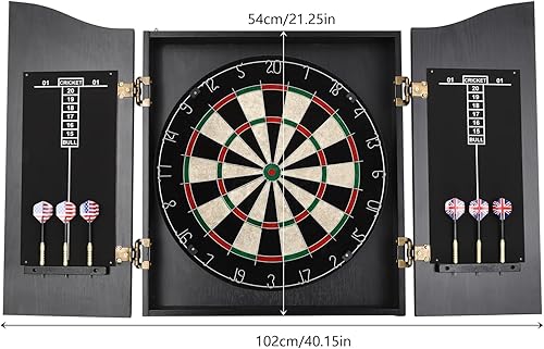 Miniatura 3 de Dartboard with 6 Darts for Adults, MDF and Sisal Classic Dartboard Cabinet, Steel Tip Dart Board Set, Wall-Mounted Dart Boards Set for Home, Office,