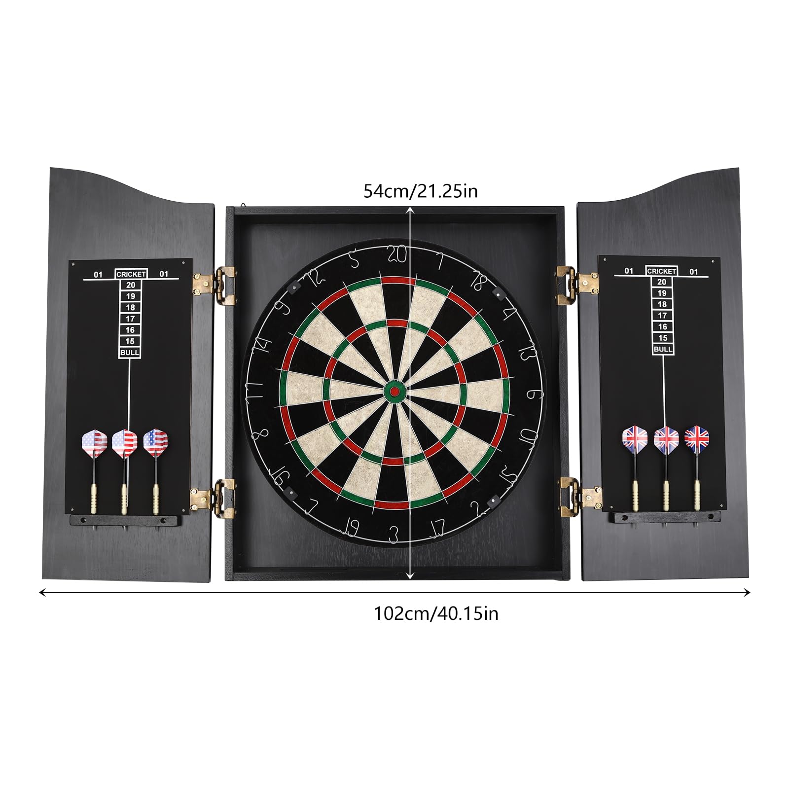 Dartboard and Cabinet Sets, Dartboard Cabinet, Dart Boards Set for Adults (Black)