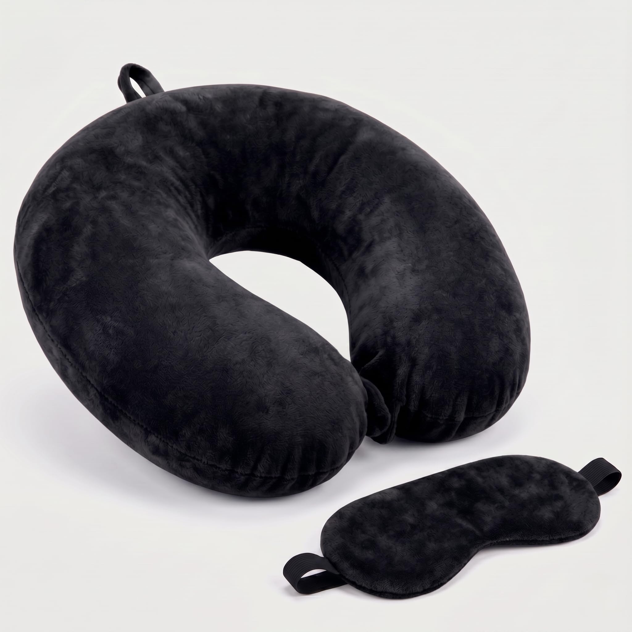 Travel Neck Pillow with Eye Mask & Ear Plugs Combo|Ultra Soft