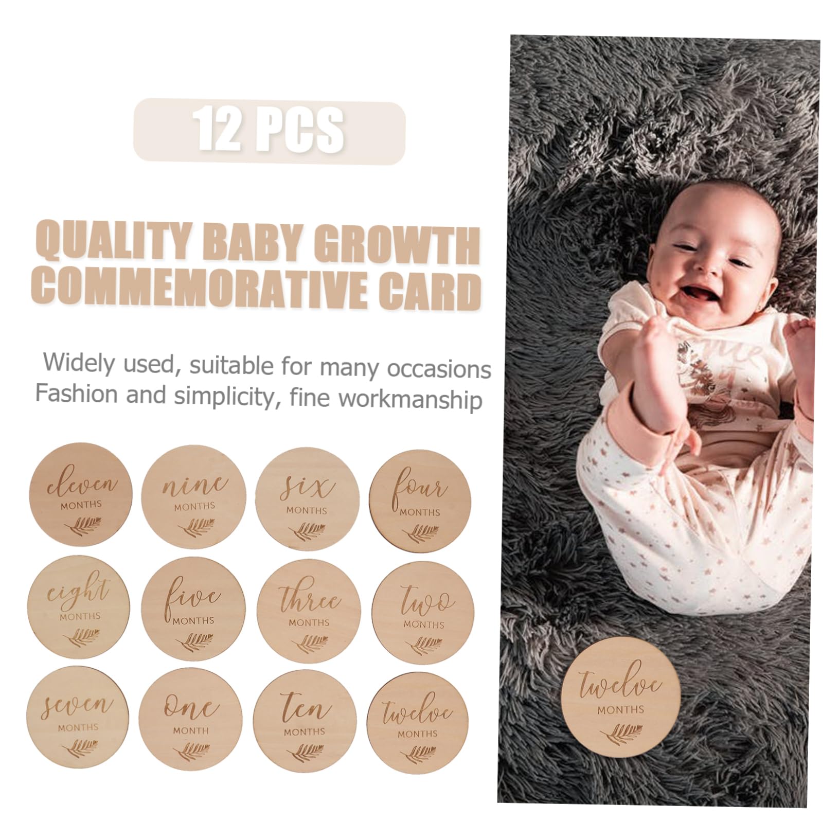 BESTonZON 36stücke Holz Meilensteinkarten Doppelseitige Foto-discs Für Besonderen Der Babypflege Für Werdende Mütter