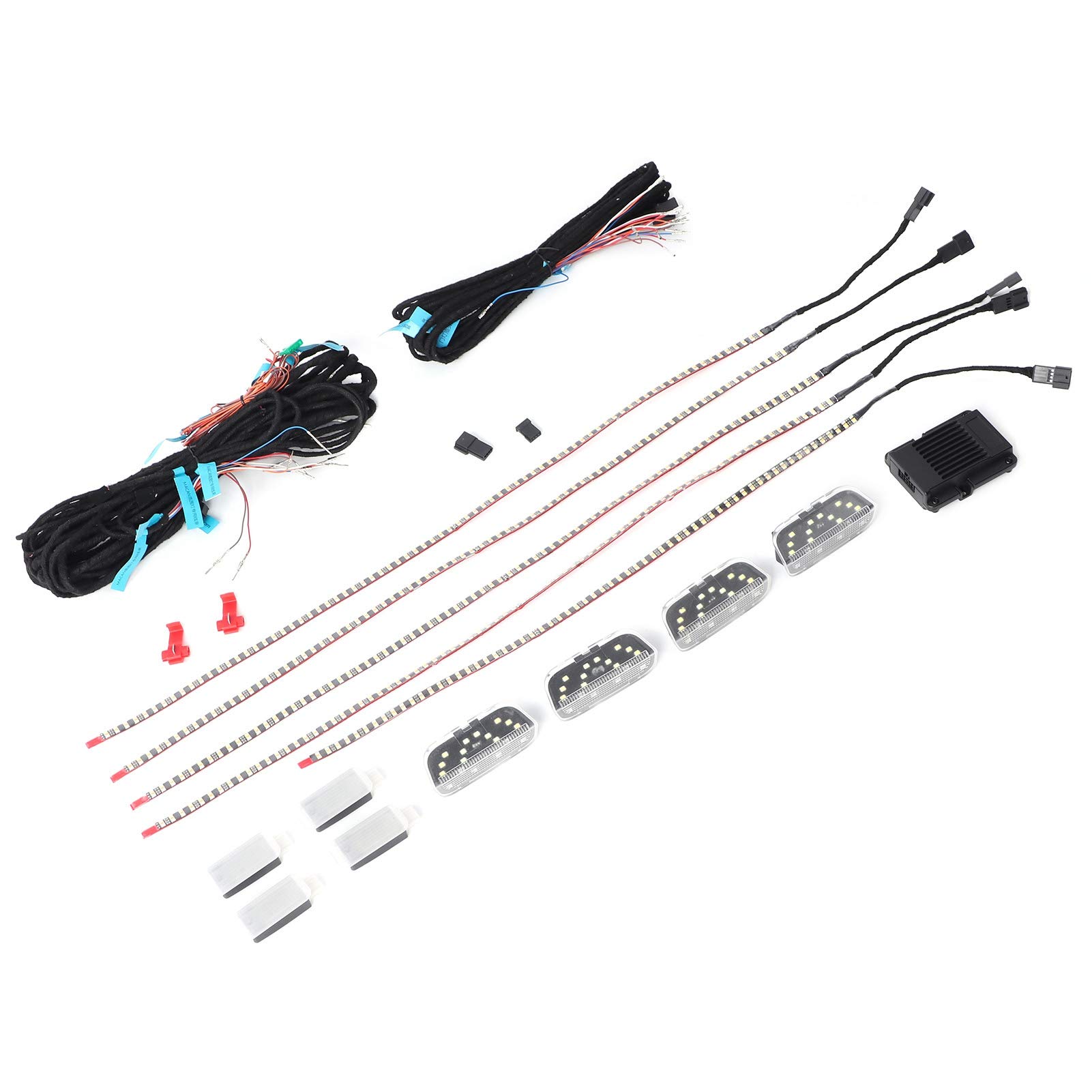 Juego de lámparas ambientales LED Torvex, Kit de Tiras de luz Interior Compatible con 2014-2020, Atmósfera LED de automóvil Ligera 3 Color Franja