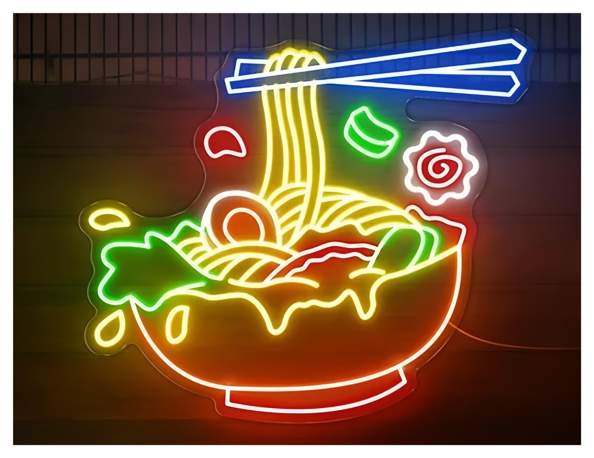 Shouxi A Sign Lamp Delicious Noodles Ramen Neon Sign Business Japanese Restaurant Decoration Food Shop Wall(,57X50cm)