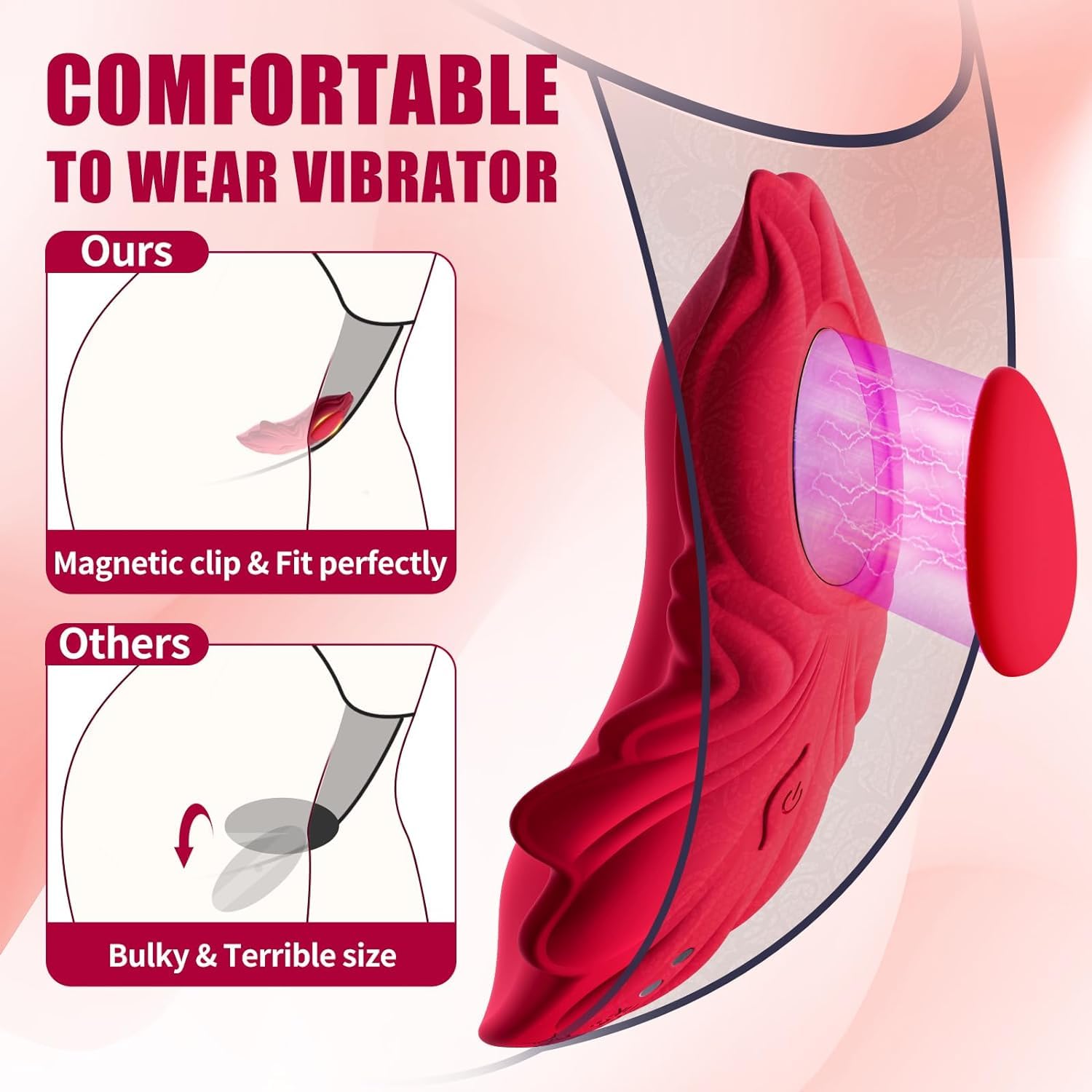 Vibratore portatile da donna – Giocattoli sessuali per adulti, mini vibratore e telecomando APP con 9 modalità di vibrazione, stimolatore clitorideo con clip magnetica