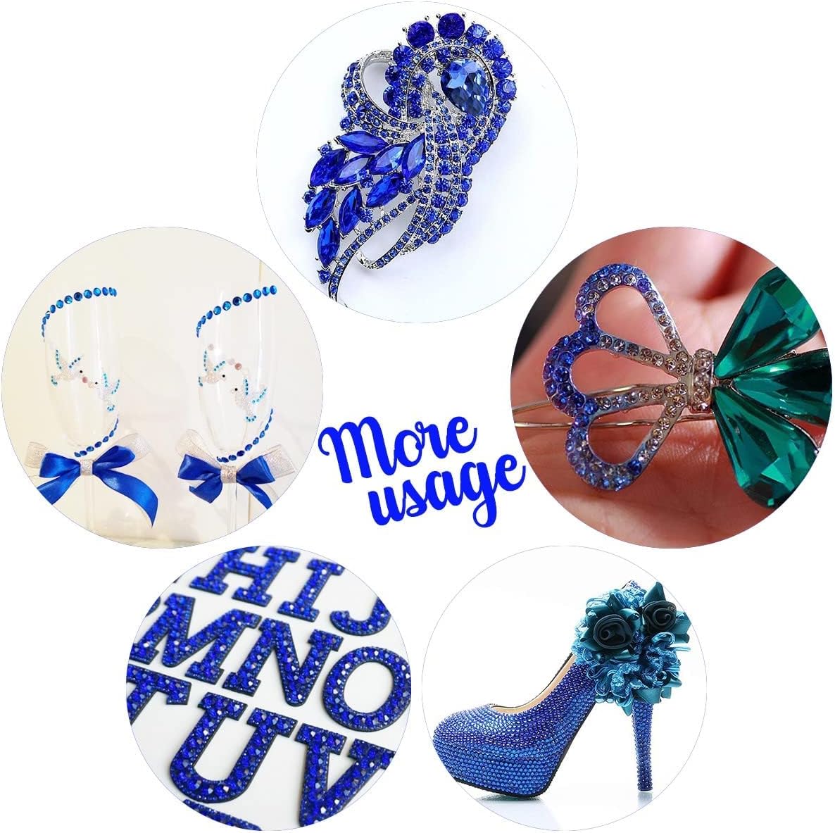 2mm-6mm 3 Color Blue Series Crystal Resin Rhinestones w B7000 Jewelry Glue for Bedazzling Crafting Flatback Stones Gems Diamonds for Nails Face Eyes Makeup Tumblers Bottles DIY Crafts Clothes - Image 6