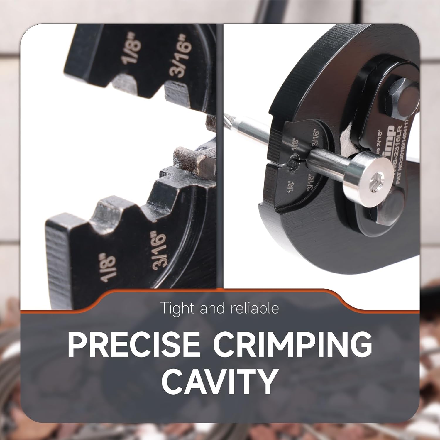 iCrimp Hand Swaging Tool for Cable Railing Swage applications, 1/8”&3/16” Single Strand Stainless Steel, Wire Rope Crimper with Cutting Function IWS-2316LR