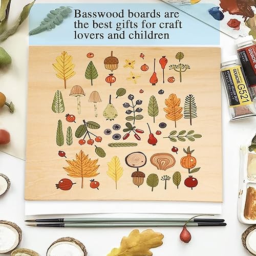Miniatura 7 de Hojas de tilo de 12 x 12 x 18 pulgadas, hojas finas de madera contrachapada de 0.118 in, madera sin terminar para manualidades, corte láser,