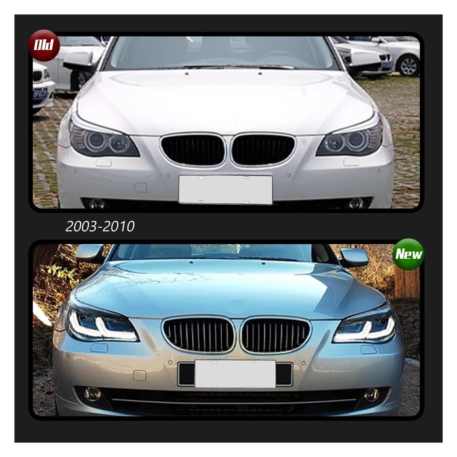 Aggiornamento fari a LED modificati compatibili con i fari della BMW Serie 5 E60 2003-2010, fari con segnale dinamico, accessori Compatible with auto(2008-2010)