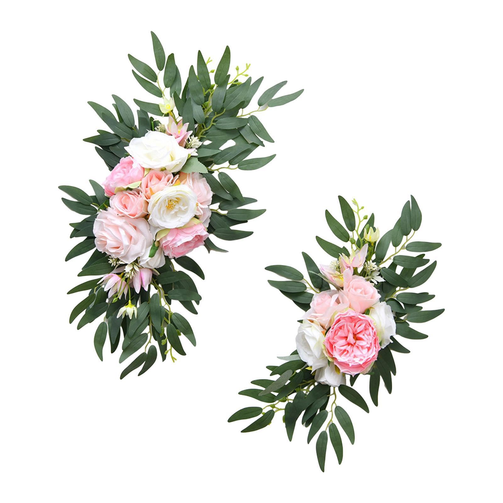 ALCXAZS Vivid Wedding Arch Flower Artificial Floral Swag Stand Stunning Silk Flower Arrangement Decoration For Centerpieces Reception Artificial Floral Swag, Pink