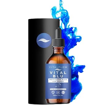 1% Methylene Blue Premium Pharmaceutical USP Grade Purity, Third-Party Tested for Quality, No Contaminants - Distilled Water Base - USP Grade Purity, Amber Glass Bottle - 100ml 3.8fl oz