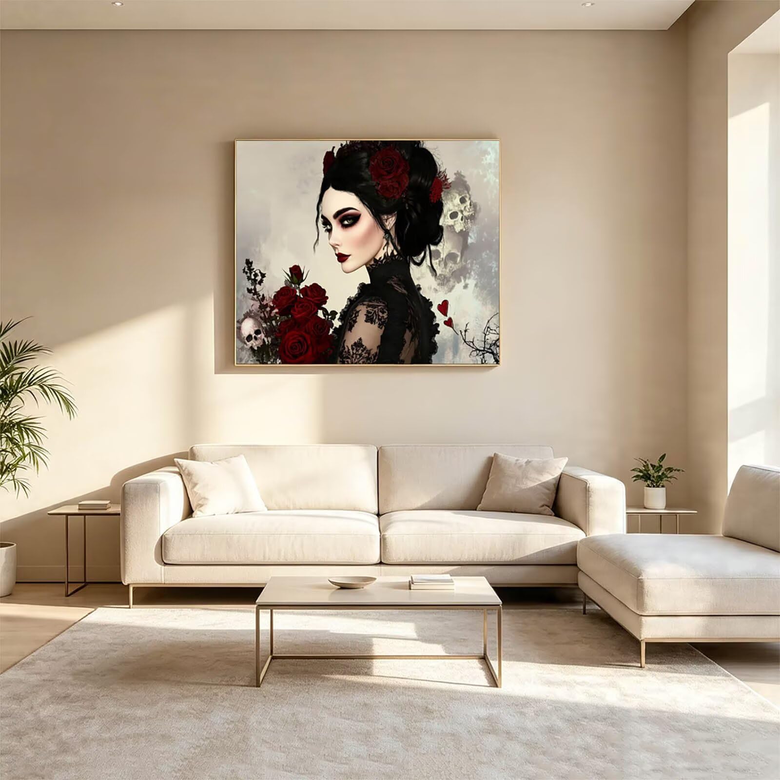 Malen Nach Zahlen Erwachsene Frau Leinwand zum Bemalen 70x95cm ZSHS-1602 | Diy Set Erwachsene mit Acrylfarben Set Pinselset Farbenfrohe Leinwand Blume für Deko Wohnzimmer Geschenke für Frauen
