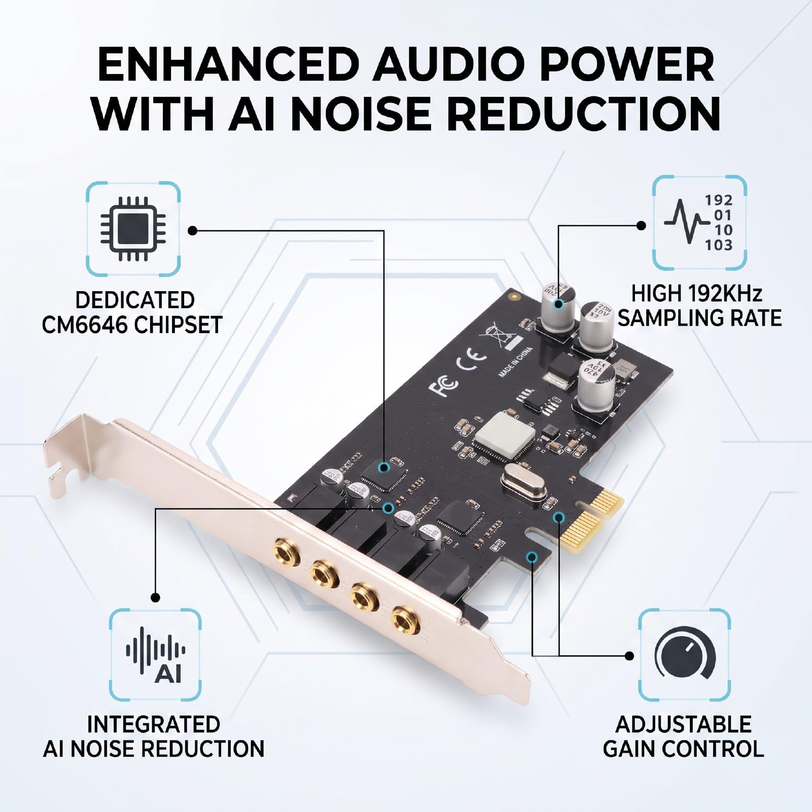Sxhlseller Scheda PCIe con Riduzione del Rumore IA, 2 per PC