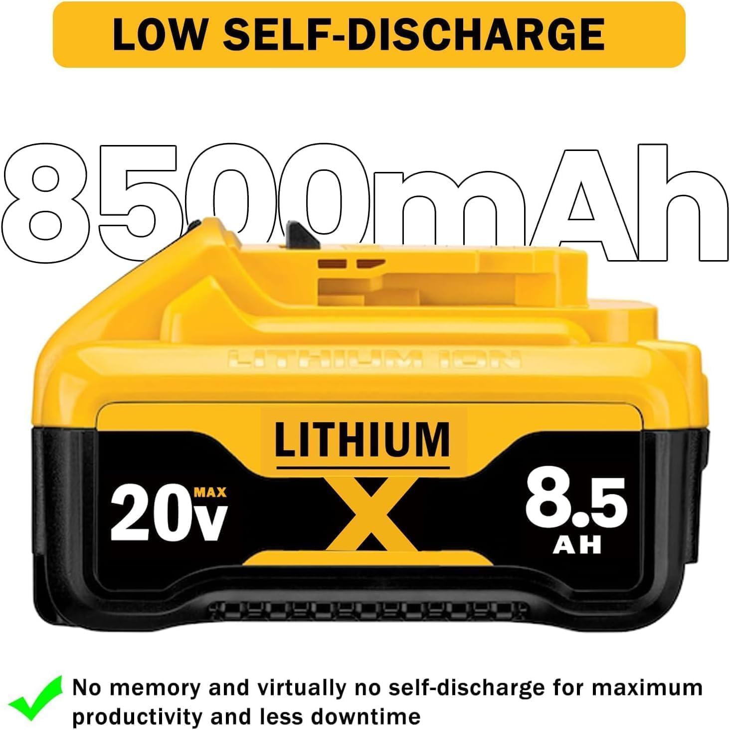 8500mAh 20V Max Replace for Dewalt 20V Max Battery Lithium Ion Compatible with Dewalt Cordless Power Tools (6pcs 8500mAh)