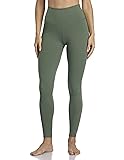 YUNOGA Women's Ultra Soft High Waisted Seamless Leggings Tummy Control Yoga Pants Medium Army Green