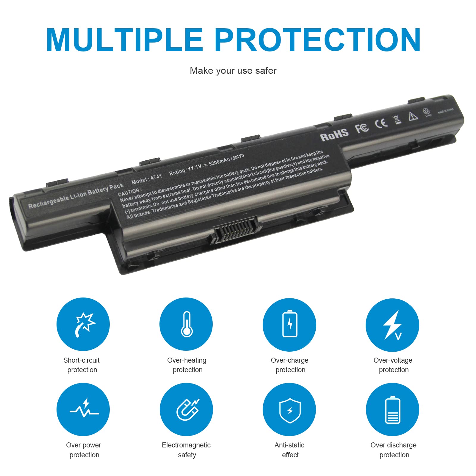 ASUNCELL 11,1 V 5200 mAh portátil batería para Acer Aspire 4551 Acer AS10D31 AS10D51 AS10D56 AS10D75 AS10D81 AS10D61 AS10D41 AS10D73 AS10D71 AS10D3E Aspire 5250 5733z 5750 7741 5733 5755 5253