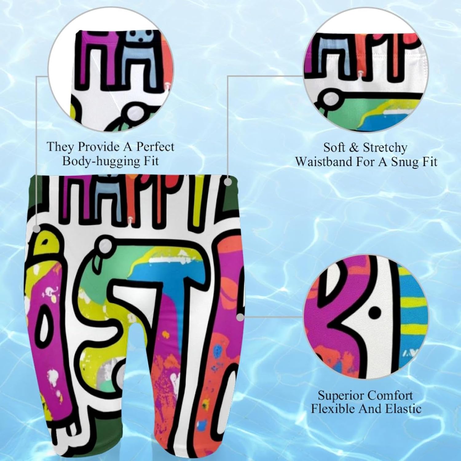 Happy Easter Boy's Swimming Jammers Swimming Shorts for Men's Swimming Trunks Tight