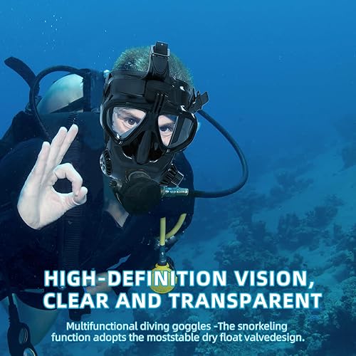 Miniatura 4 de Adult Diving Mask Full Face Snorkelling Mask with Camera Mount Matching Oxygen Tank Connector Suitable for All Kinds of Diving Sports