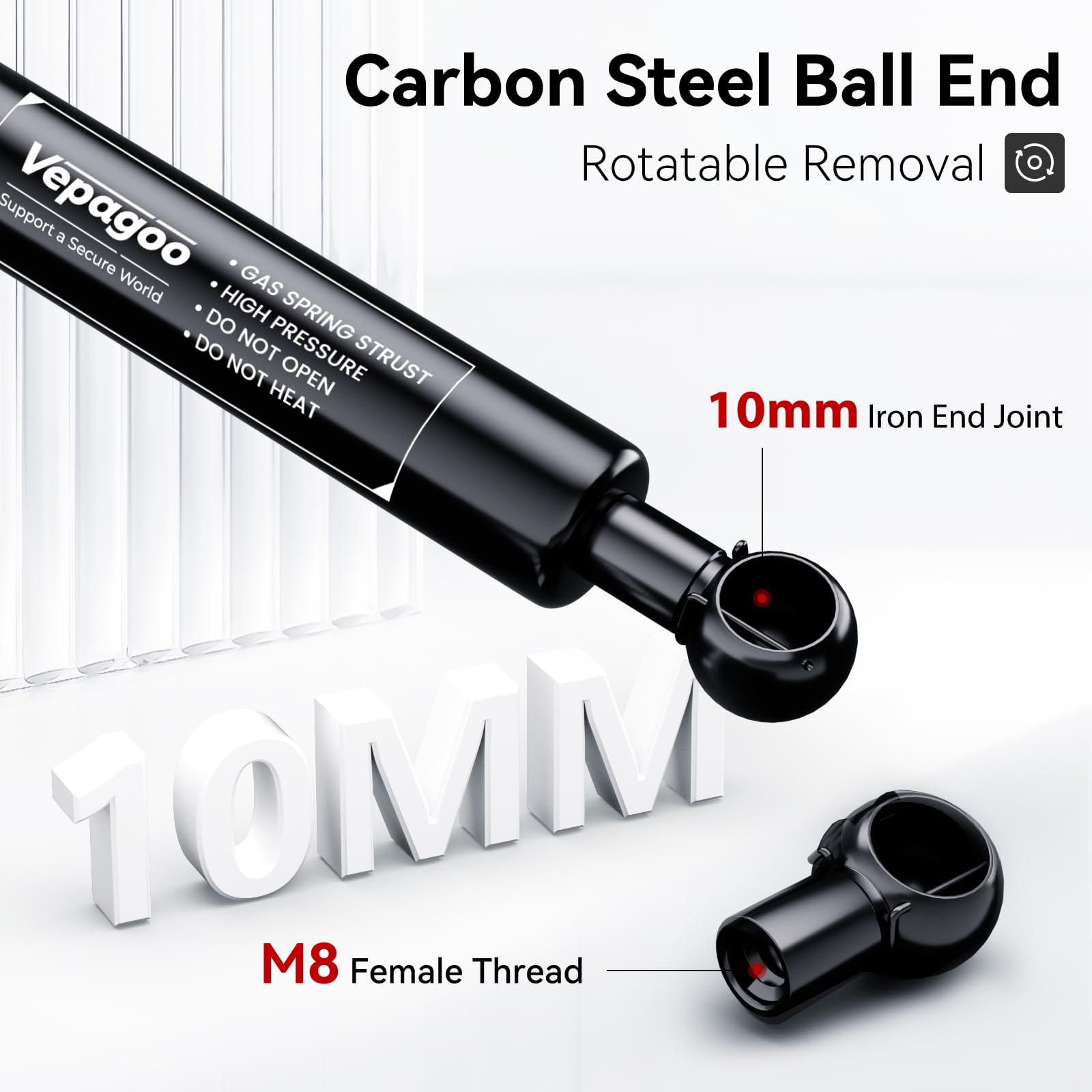 BOXI 16.5 Inch Gas Lift Supports – 112lb Prop For Tonneau Cover, Camper, RV, Toolbox (2 Pack)