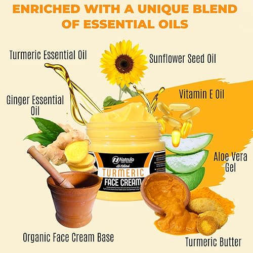 Miniatura 5 de Crema de cúrcuma para rostro y cuerpo  Loción iluminadora de la piel de crema de cúrcuma natural  Crema de cúrcuma limpia la piel, combate el acné,