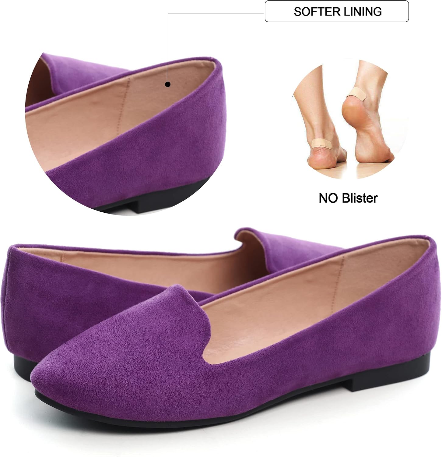 Dear Time Women's Casual Loafers Flats Comfortable Round Toe Dress Shoes Slip On Ballet Flats for Women Work Office Shoes