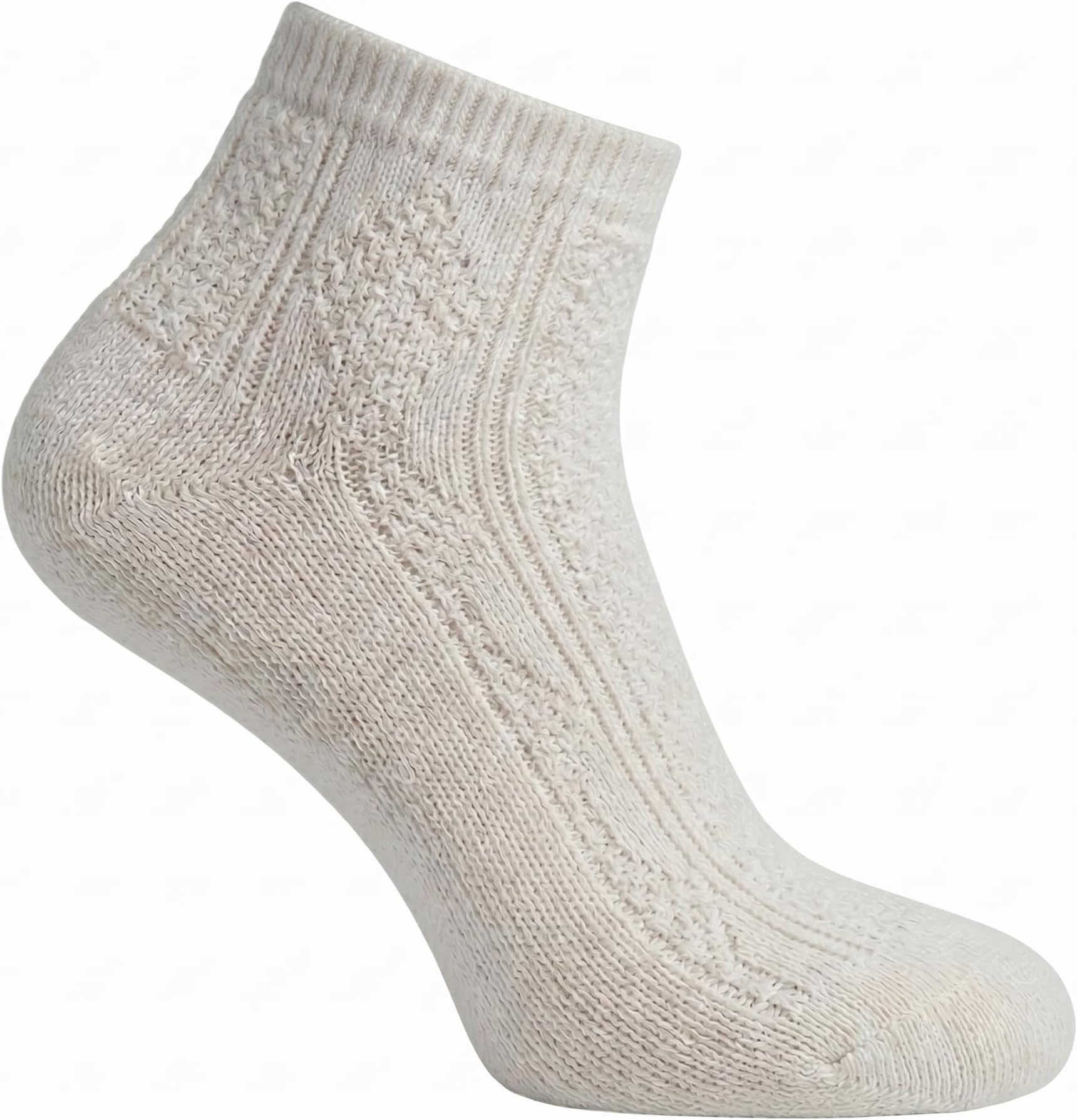 3 Pairs Women's Natural Pure 100% Wool Traditional Warm Low Ankle Booties Winter Socks