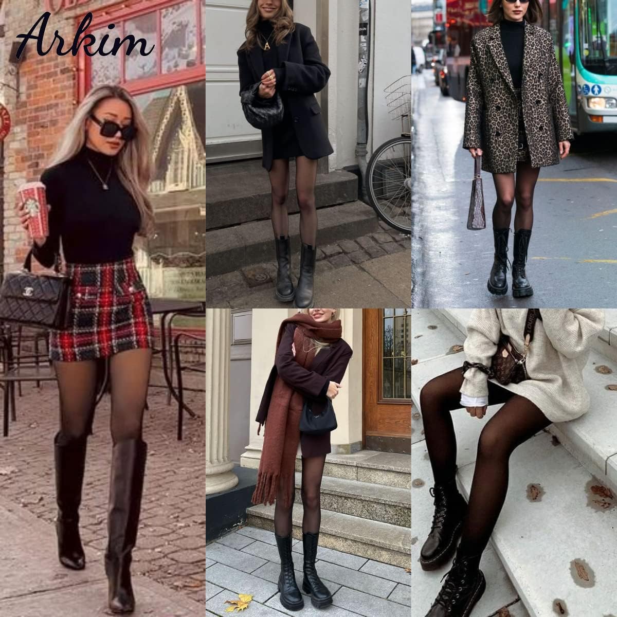 Arkim Fleece Lined Tights Women,Fake Translucent Leggings For Women Fleece,Winter Tights For Women,Fleece Lined Pantyhose Women,Black Tights - Image 6