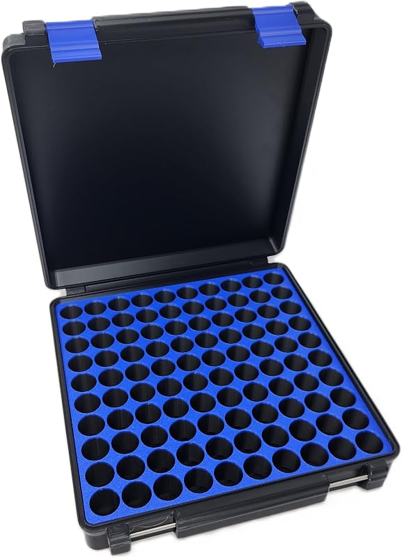Estojo rígido para armazenamento de frascos de 3 mL Generic, preto/azul, 100 frascos