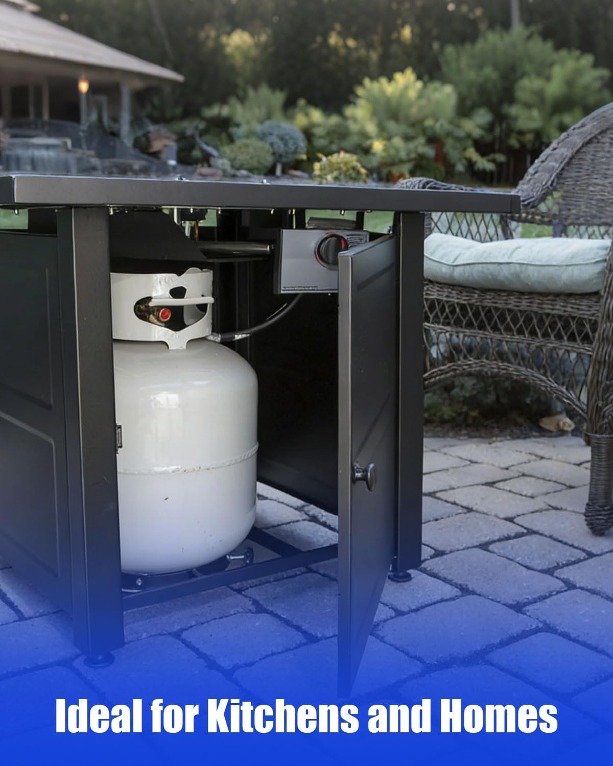 3/4" x 48" Flexible Gas Hose for Commercial Kitchen, Flex Gas Line Quick Connect with Safety Features Built In, Mobile Gas Connector Safety System Kit for Cleaning Move Appliances, Hose Only