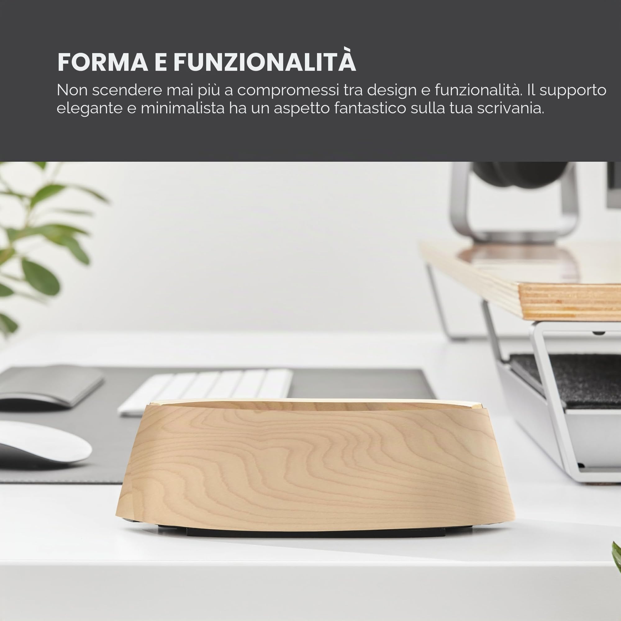 HumanCentric Supporto verticale per computer portatile, Supporto regolabile e Dock, supporto verticale per computer portatile per MacBook Pro e altri da 0,5" a 1,5" scrivania in legno di noce nero