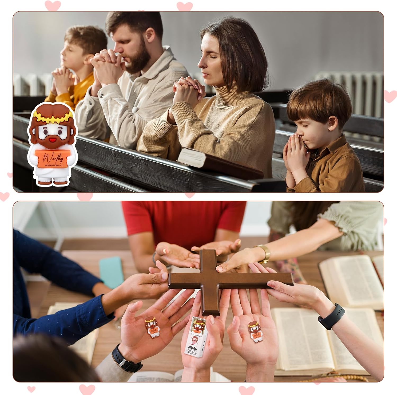36 Sets Christian Gifts Bulk Mini Jesus Loves You Figurines Pocket Little Jesus Figures Small Positive with Storage Box Desk Decor Mini Religious Gift for Adults Church Mother's Day image 4