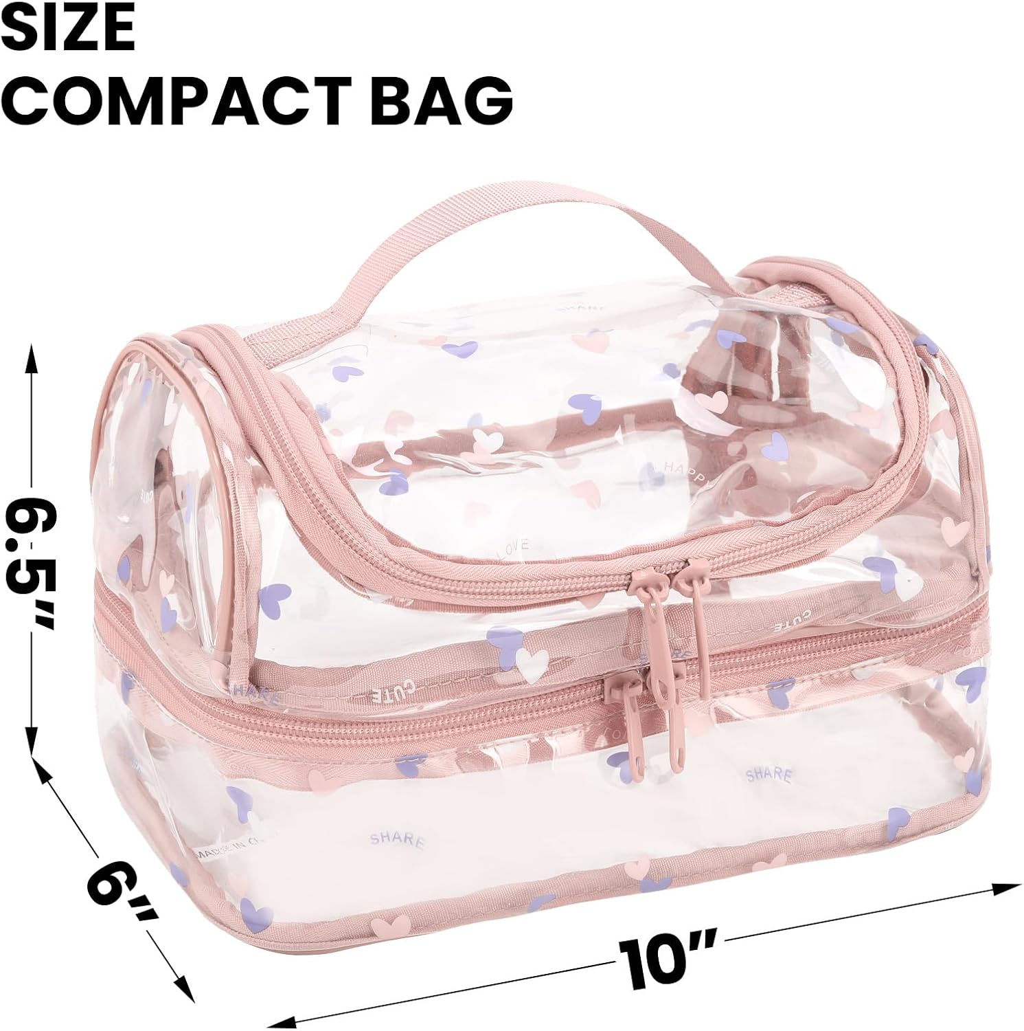 Clear Backpacks with Matching Lunch Bags for Kids(clear backpack & double lunch bag-pink) - Image 3
