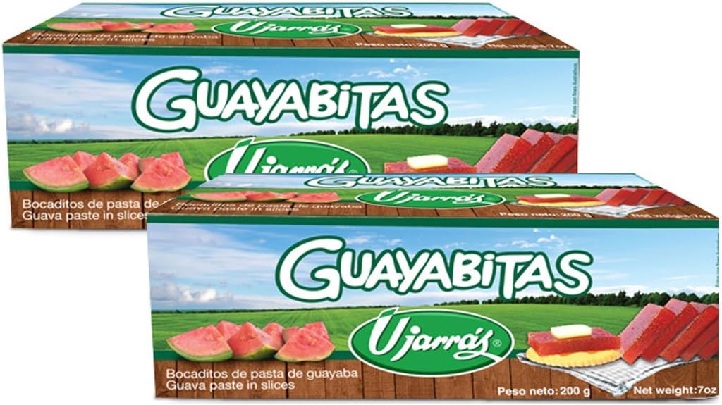 GUAYABITAS UJARRAS - Pasta de Fruta de Guayaba (Guava) - Guava Paste 200g (Pack of 2)