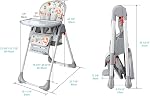 LIVINGbasics 3-in-1 High Chair for Baby | Foldable Baby Feeding Chair with Wheels, 6-Position Adjustable Seat Height, 3-Position Adjustable Food Tray, 33 lbs Cap