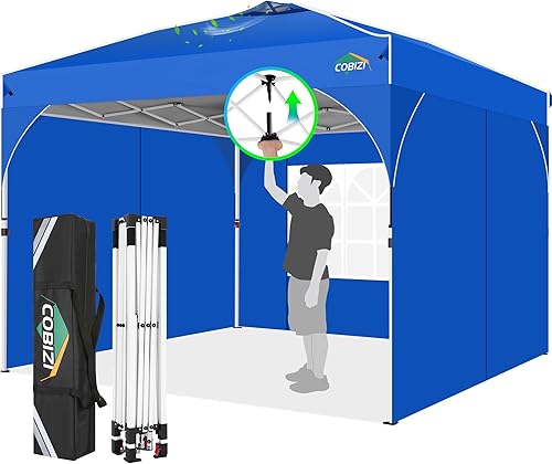 Miniatura 45 de COBIZI Toldo desplegable resistente de 10 x 20 sin pared lateral, para exteriores, bodas y fiestas, para todas las estaciones, resistente al viento,