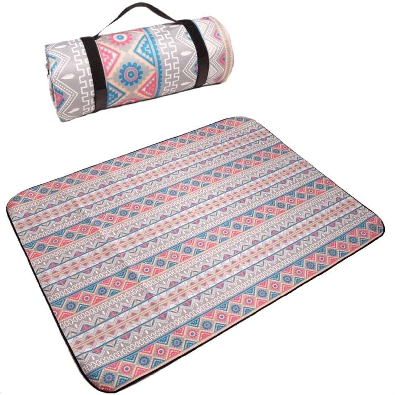 Mantas Picnic, Manta Playa, Ligera Impermeable Resistente Arena Lavable MáQuina Plegable, para Viajes Acampadas Senderismo Picnic(Gray,150 * 150cm)