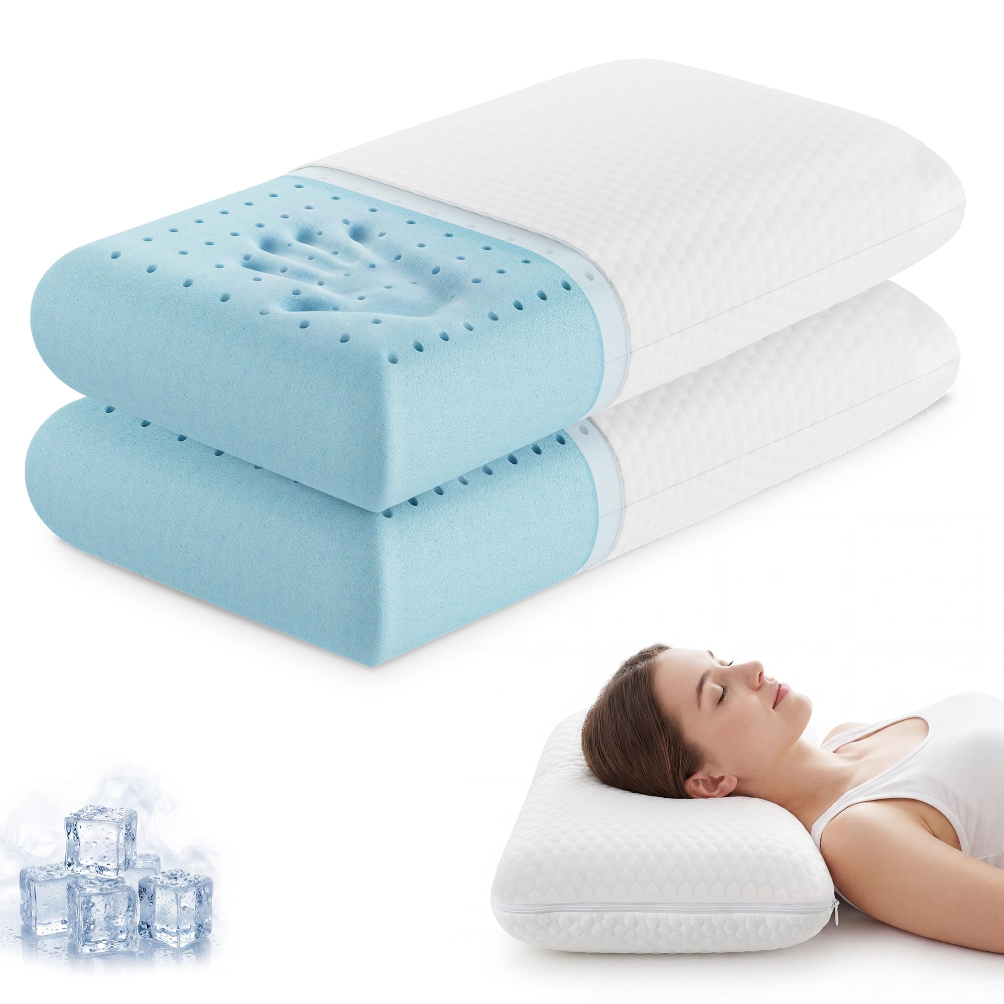 Sweetcrispy Cooling Gel Memory Foam Pillows