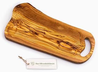 Olive Wood Cutting Boards Serving Board with Handle and Juicer Natural Shape