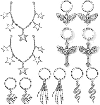 12PCS Shoe Charms Shoe Chain Punk Gothic Boot Chains Boot Charms Shoes Decoration Shoe Accessories for Sneakers DIY
