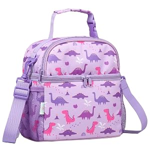 VASCHY Lunch Box Bag for Kids Insulated Double Compartments Cooler Lunch Tote for Toddlers Girls School Daycare Picnic