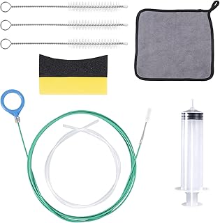Auto Sunroof Drain Cleaning Tool, Include 118in Long Tube Cleaner, Cloth, Cleaning Brush, Sponge, Syringe & Syringe Hose, Soft Pipe Unclogger Use for Outdoor Car Wiper Roof Snake Trunk Drains Hole