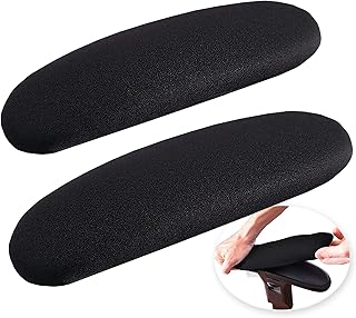 チェアカバー オフィス椅子カバー 事務椅子 伸縮素材 オフィスチェア カバー (ブラック-2, M 椅子肘掛けカバー)