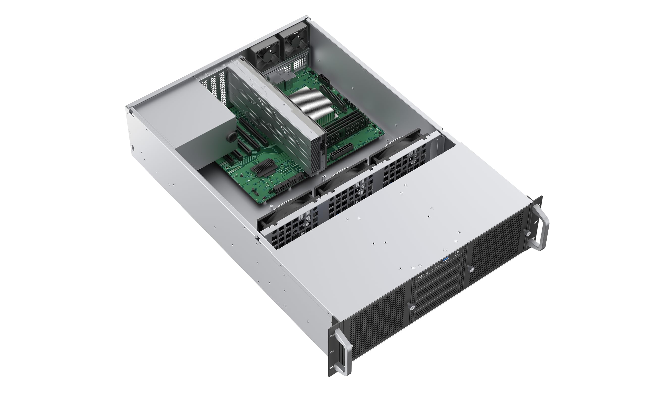 Rosewill Châssis de Serveur monté en Rack 3U | Châssis de Serveur | Prend en Charge jusqu'à 14 disques durs de 3,5" | Compatible ATX | 5 Ventilateurs PWM de 120 mm + 2 Ventilateurs PWM de 80 mm | USB