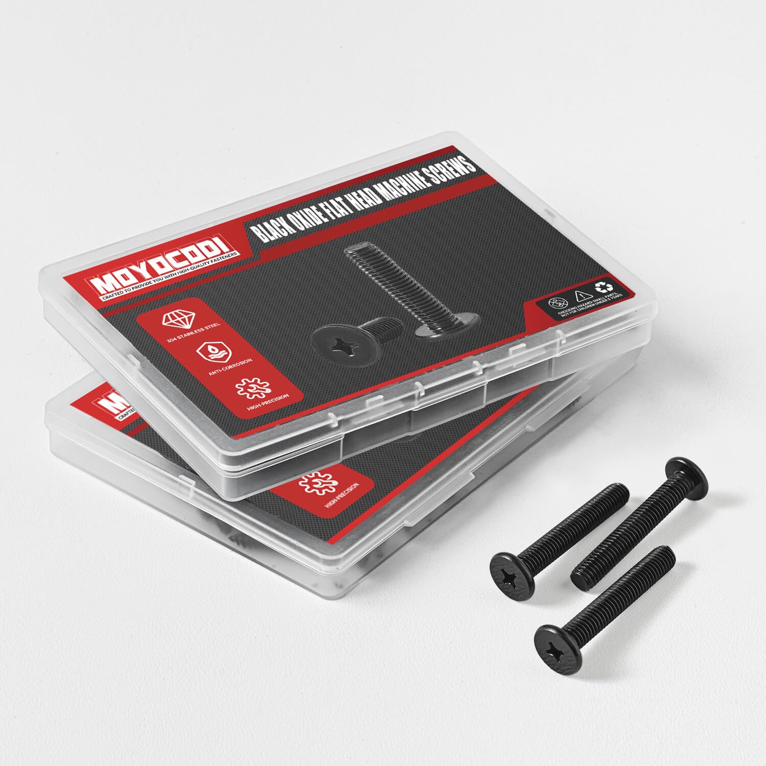 M3 x 10mm(50 Pack) Flat Round Head Phillips Drive Machine Screws Black Oxide 304 Stainless Steel Hardware Fastener