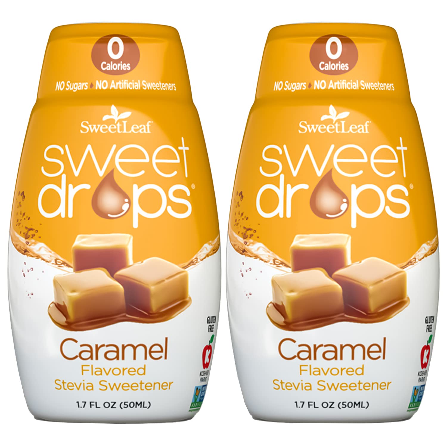 SweetLeaf Sweet Drops Caramel Stevia Liquid Sweetener - Flavor Foods, Keto Coffee with Sugar Free, 0 Calorie, Non-Glycemic Response SweetLeaf Stevia Drops, 1.7 Fl Oz Ea Pack of 2