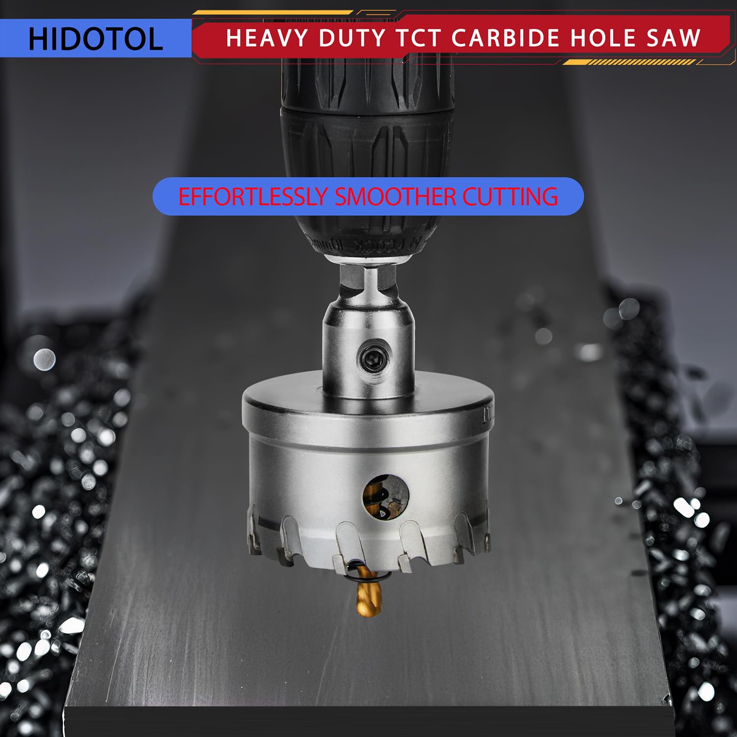 20PC TCT Carbide Hole Saw Kit 1/2" - 2-1/8" Tungsten Carbide Drill Bits Set with Titanium Pilot & L-Wrench, for Hard Metal Stainless Steel, Iron, Aluminum with Aluminium Case.