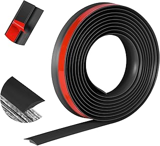 20Ft Floor Transition Strip Self Adhesive Carpet to Tile Floor Edging Trim PVC Threshold Strips, Peel and Stick Floor Joining Strip Suitable for Threshold Height Less Than 5mm(Black)